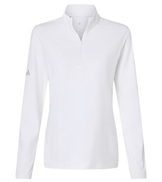 A709 - Ladies Textured Stripe Quarter Zip Pullover