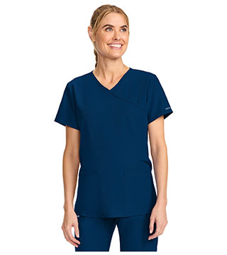 CK701A - Maternity Mock Wrap V-Neck Top