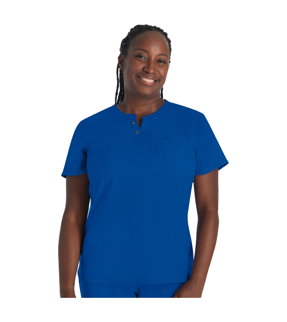 Round Neck Henley Top