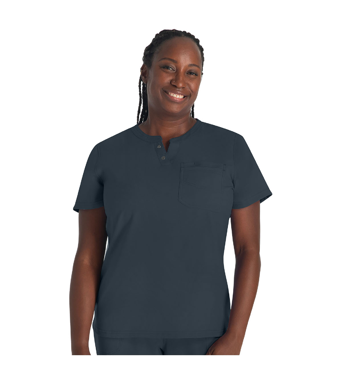 Round Neck Henley Top