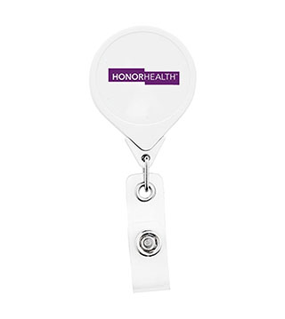 HH1-071 - HonorHealth Round Badge Holder 10 PK - White