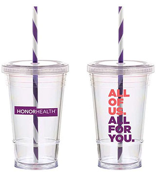 HH1-137 - 6 oz Slurpy with Purple Lid & Striped Straw Tumbler