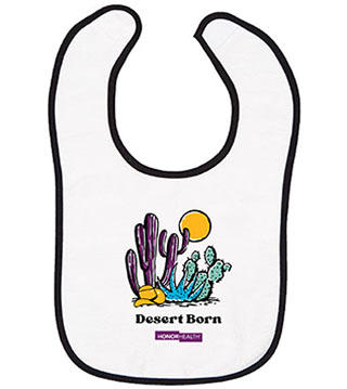 Desert Born Cactus Infant Contrast Trim Terry Bib