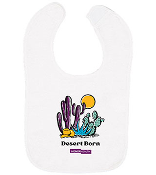 Desert Born Cactus Infant Contrast Trim Terry Bib