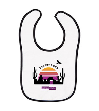 Desert Born Sunset Infant Contrast Trim Terry Bib