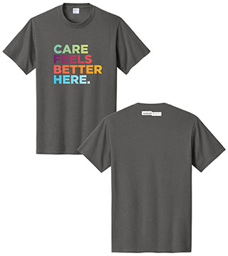 Bold - Care Feels Better Here. Unisex Crew Tee