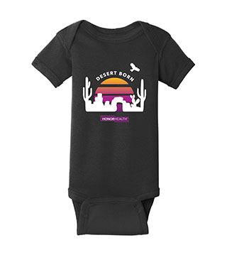 Desert Born Sunset Infant Short Sleeve Baby Rib Bodysuit