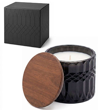 Glass Candle with Acacia Wood Lid