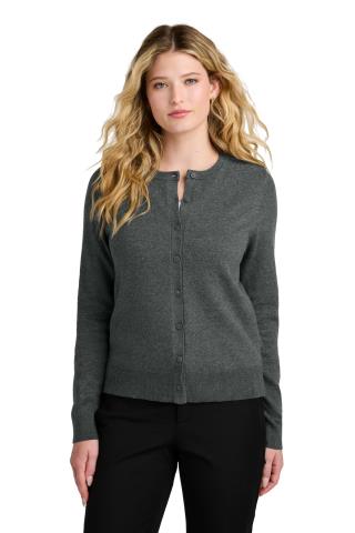 Ladies Easy Care Crewneck Cardigan Sweater